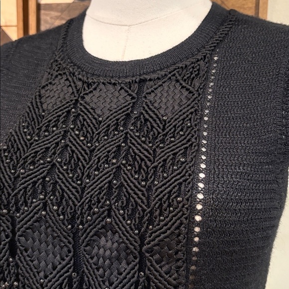 Ralph Lauren Collection Hand Knit Macrame Fringe Sleeveless Silk Sweater Top S - Picture 4 of 14
